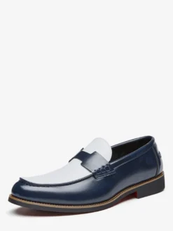 Mocassins Penny pour hommes bout rond patchwork chaussures à enfiler