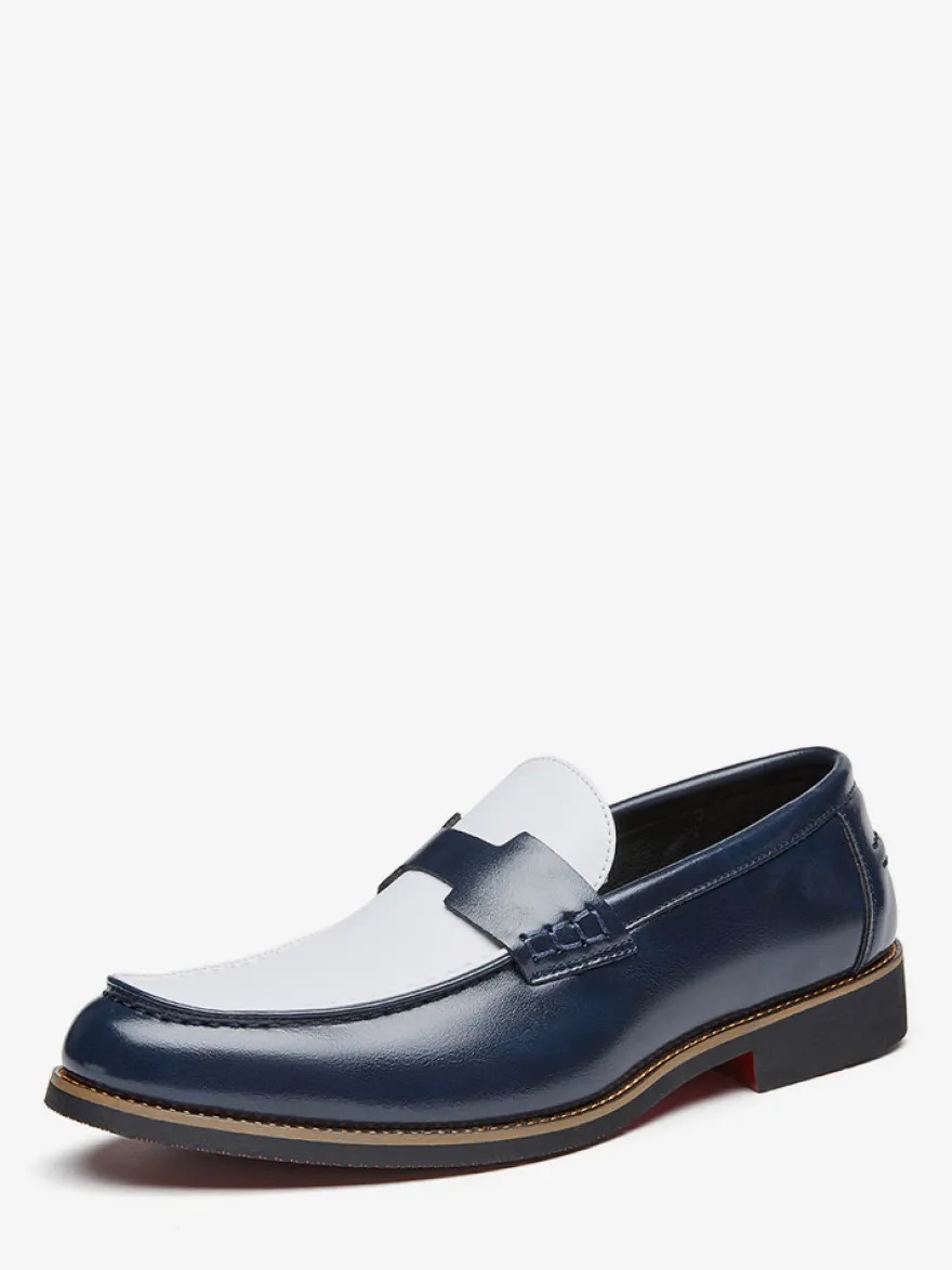 Mocassins Penny pour hommes bout rond patchwork chaussures à enfiler