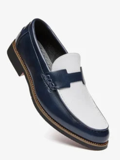 Mocassins Penny pour hommes bout rond patchwork chaussures à enfiler