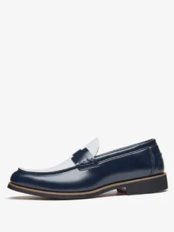 Mocassins Penny pour hommes bout rond patchwork chaussures à enfiler