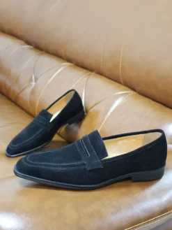Mocassins Penny pour hommes chaussures décontractées en daim en cuir souple et respirant confortables et décontractées