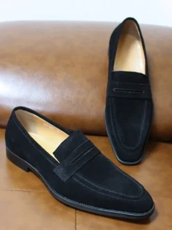 Mocassins Penny pour hommes chaussures décontractées en daim en cuir souple et respirant confortables et décontractées