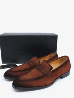 Mocassins Penny pour hommes chaussures décontractées en daim en cuir souple et respirant confortables et décontractées