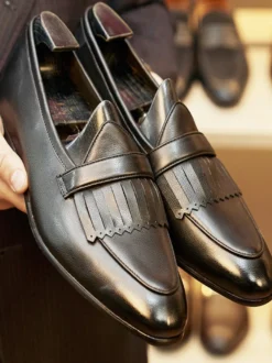 Mocassins Penny pour hommes chaussures de bal de promo de mariage à enfiler en cuir style artistique
