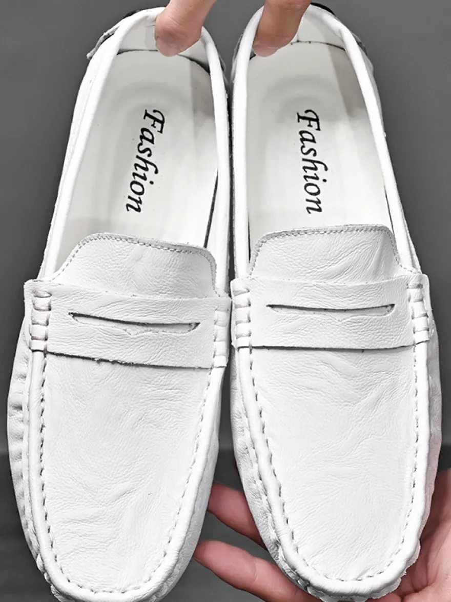 Mocassins Penny pour hommes chaussures à enfiler en cuir à pointes chaussures de fête légères et résistantes