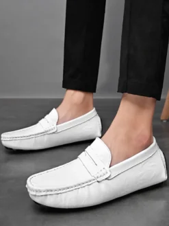 Mocassins Penny pour hommes chaussures à enfiler en cuir à pointes chaussures de fête légères et résistantes