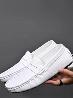 Mocassins Penny pour hommes chaussures à enfiler en cuir à pointes chaussures de fête légères et résistantes
