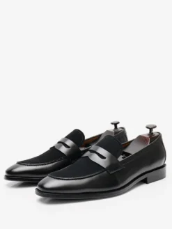 Mocassins Penny pour hommes chaussures de mariage en cuir suédé motif artistique
