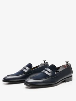 Mocassins Penny pour hommes chaussures de mariage en cuir suédé motif artistique