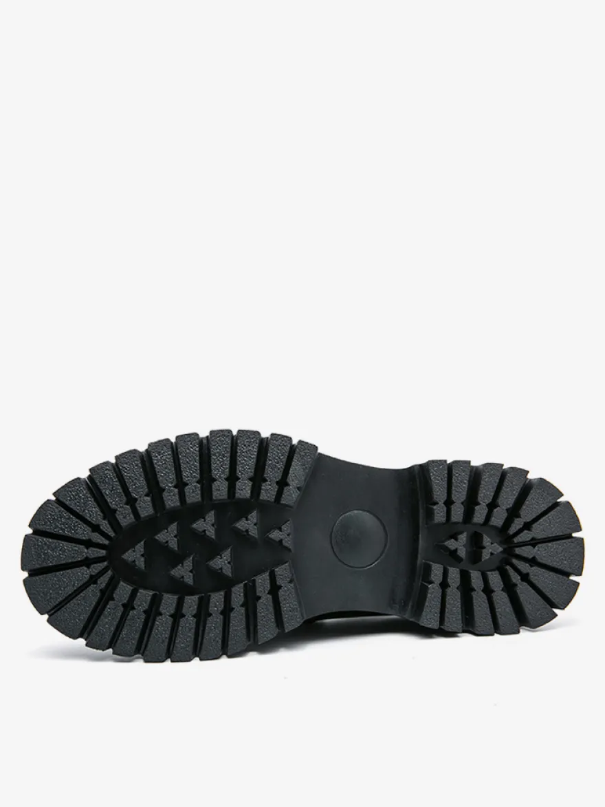 Mocassins Penny pour hommes en cuir antidérapant à plateforme chaussures à enfiler épaisses bout rond semelle crantée chaussures décontractées et formelles