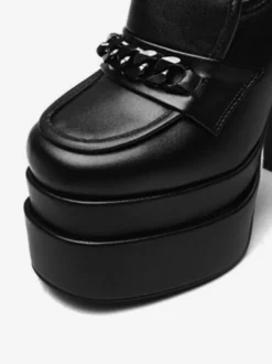 Mocassins à plateforme pour femmes escarpins à enfiler à talon épais