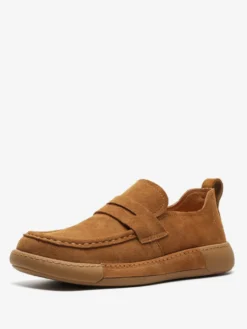 Mocassins pour homme en daim et cuir avec boucle