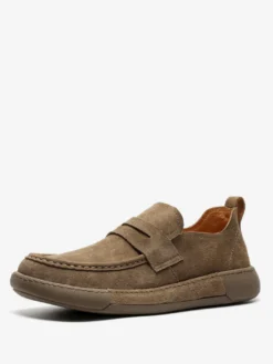 Mocassins pour homme en daim et cuir avec boucle
