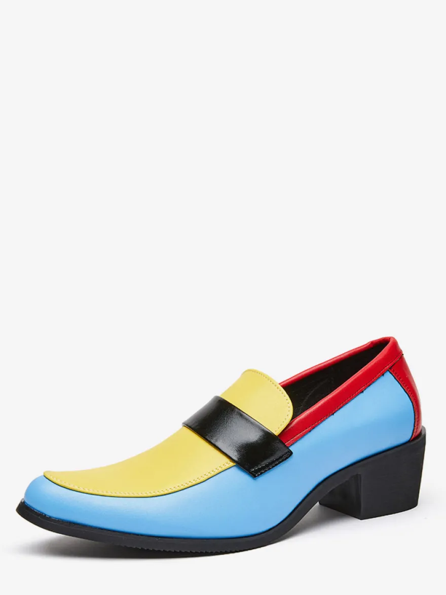 Mocassins pour hommes à bout rond patchwork chaussures habillées décontractées