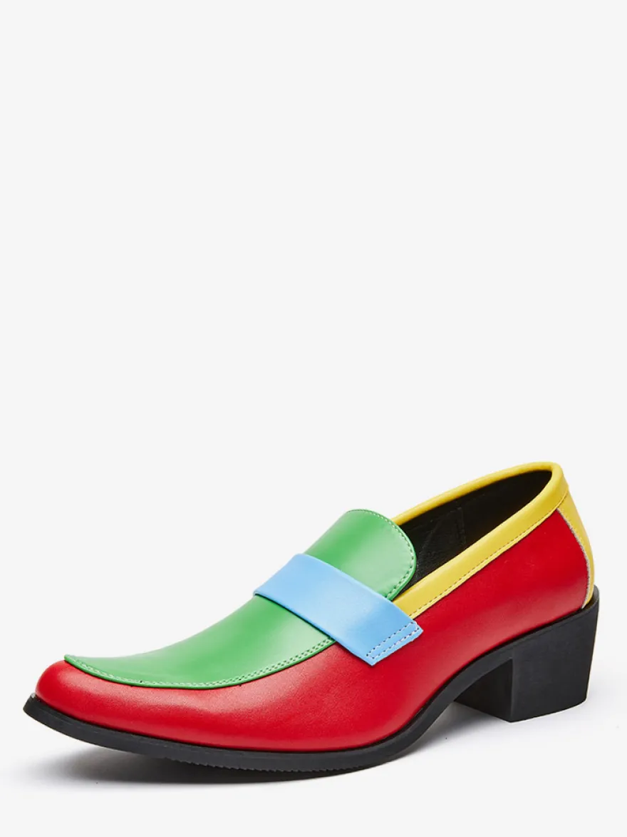Mocassins pour hommes à bout rond patchwork chaussures habillées décontractées