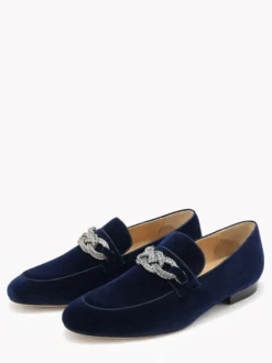 Mocassins pour hommes chaussures de bal de soirée de mariage à la mode tige en micro-daim avec chaînes chaussures à enfiler