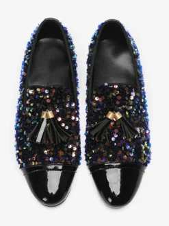 Mocassins à rivets pour hommes chaussures en cuir à paillettes chaussures de bal de fin d'année à paillettes chaussures de mariage