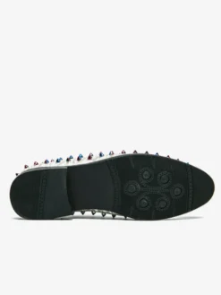 Mocassins à rivets pour hommes à enfiler à bout pointu en cuir végétalien clous décoratifs antidérapants à talon carré décontractés