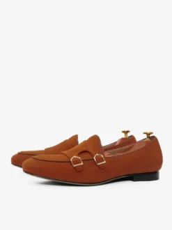 Mocassins à sangle de moine en daim kaki pour hommes chaussures de bal de promo de mariage