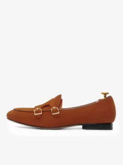 Mocassins à sangle de moine en daim kaki pour hommes chaussures de bal de promo de mariage