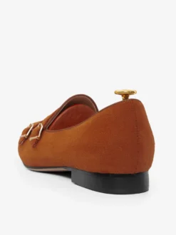 Mocassins à sangle de moine en daim kaki pour hommes chaussures de bal de promo de mariage