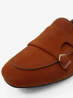 Mocassins à sangle de moine en daim kaki pour hommes chaussures de bal de promo de mariage