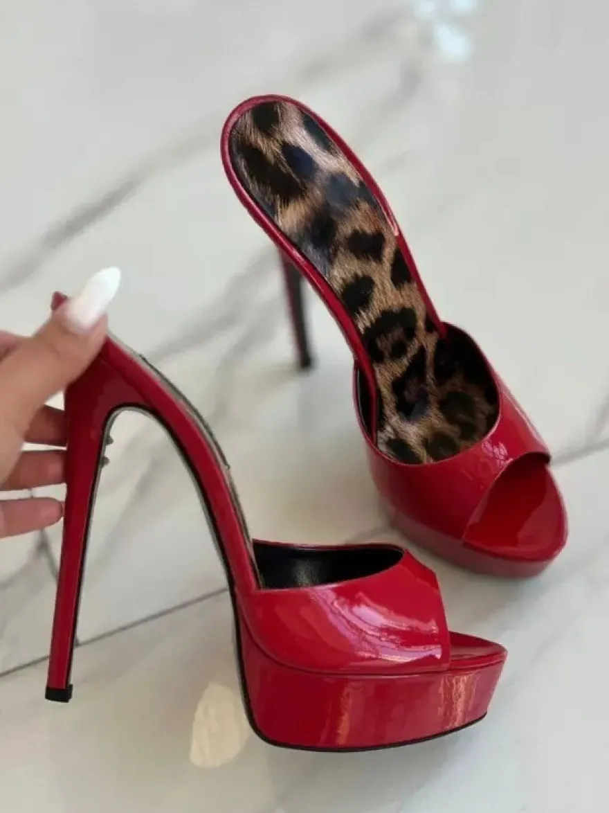 Mules à Talons Hauts à Plateau à Bout Ouvert