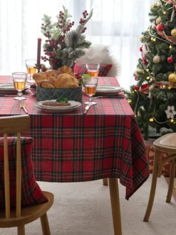 Nappe Costumes De Vacances Carreaux Polyester De Noël Vert