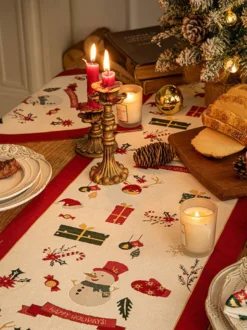 Nappe Costumes De Vacances Carreaux Polyester De Noël Rouge