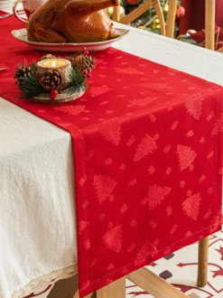 Nappe Costumes De Vacances Carreaux Polyester De Noël Rouge