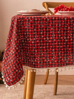 Nappe Costumes de vacances de Noël à carreaux blanche de Noël