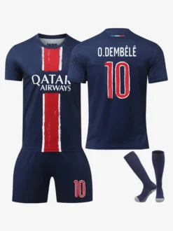 NO.2 HAKIMI NO.7 KVARATSKHELIA NO.10 DEMBÉLÉ NO.14 D. DOUÉ Maillot de Football Vêtements de Sport pour Hommes Ensembles de 3 Pièces