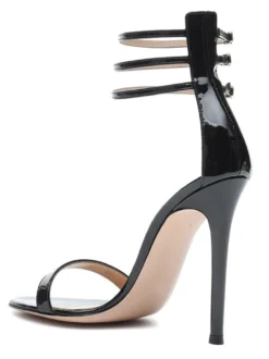 Noir Robes 2026 Sandals Talon Haut Chaussures De Soirée Femmes Orteil Nu Larcet À Cheville Chaussures Sandales