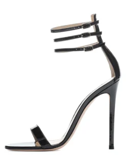 Noir Robes 2026 Sandals Talon Haut Chaussures De Soirée Femmes Orteil Nu Larcet À Cheville Chaussures Sandales