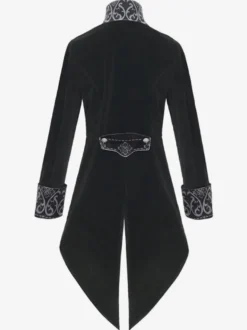 Noir Vintage Top Vintage Boutons Manches Longues Polyester Polyester Pardessus Rétro Costumes Pour Homme Bourgogne