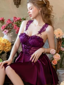 Nuisette de mariée en dentelle blanche dos nu en satin et satin lingerie femme