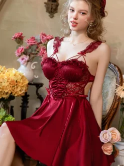 Nuisette de mariée en dentelle blanche dos nu en satin et satin lingerie femme