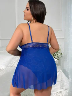 Nuisette en dentelle grande taille ensemble de pyjama deux pièces en dentelle