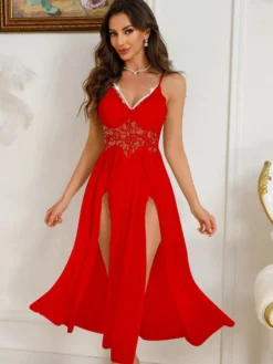 Nuisette longue blanche plissée en tulle crocheté lingerie de mariée