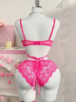 Nuisettes en lingerie rose sculptante et sexy pour femmes
