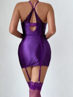 Nuisettes Lingerie Babydoll Pour Femme Noir Polyester Sexy