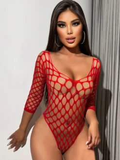 Nuisettes rouges découpées en lingerie pour femmes