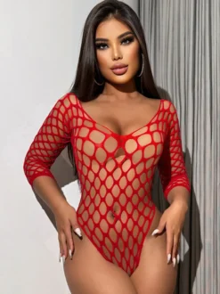 Nuisettes rouges découpées en lingerie pour femmes