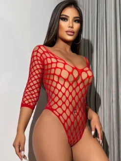 Nuisettes rouges découpées en lingerie pour femmes