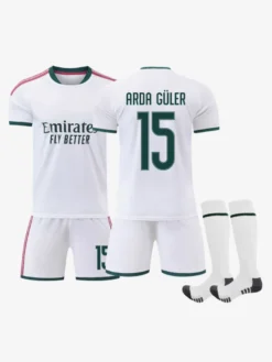 26/27 N° 7 Viní. Jr N° 10 Mbappé N° 5 Bellingham Ensemble 3 pièces Maillot domicile du club de football pour adultes et enfants