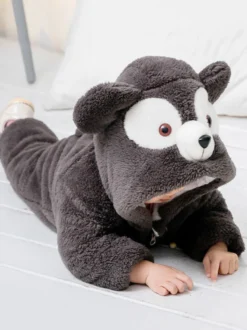 Ours Pyjamas Kigurumi Bébés 2026 Rose Flanelle Combinaison d'Hiver Enfants Cadeaux Noël Déguisements Halloween Carnaval