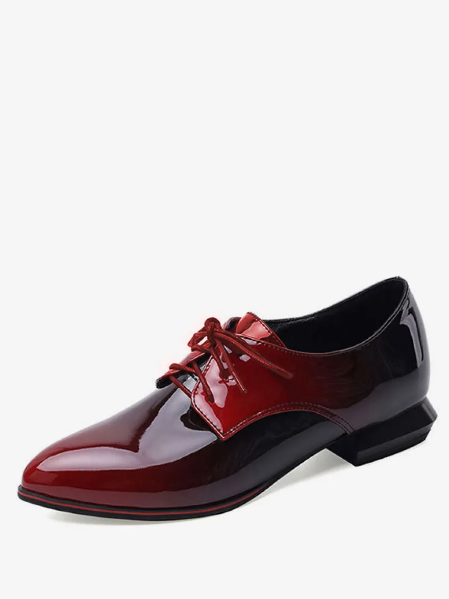 Oxfords Academic Ombre Toe Pointed Toe Chaussures décontractées pour femmes