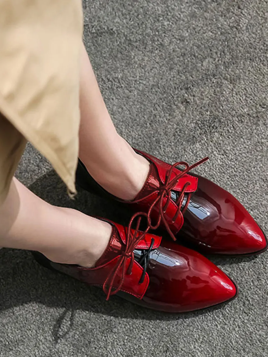 Oxfords Academic Ombre Toe Pointed Toe Chaussures décontractées pour femmes
