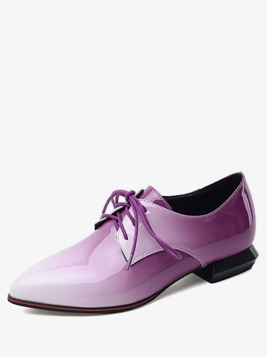Oxfords Academic Ombre Toe Pointed Toe Chaussures décontractées pour femmes