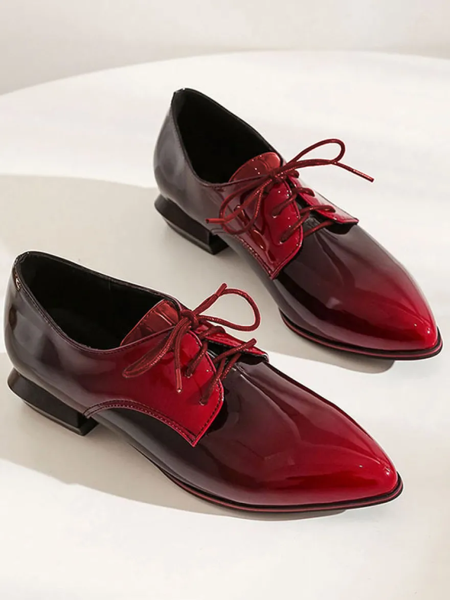 Oxfords Academic Ombre Toe Pointed Toe Chaussures décontractées pour femmes